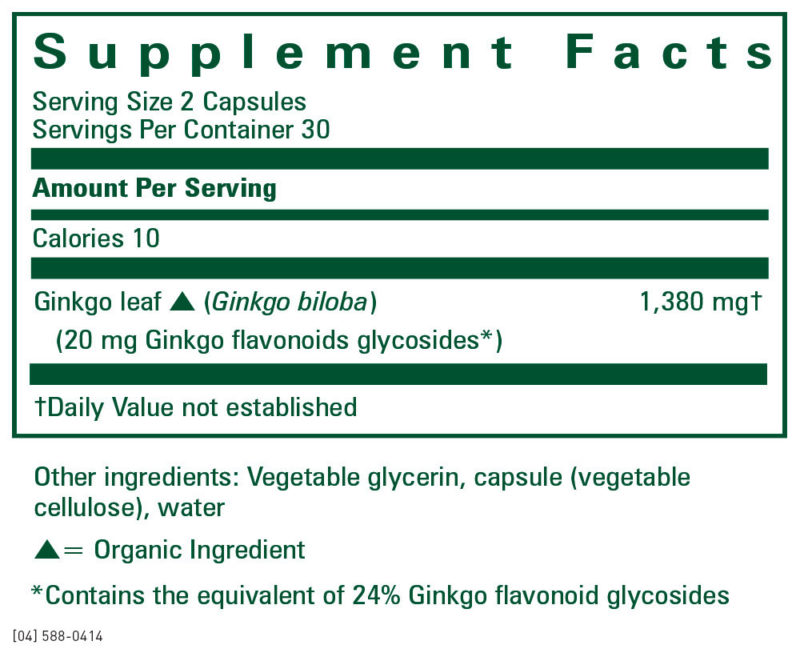 Gaia Ginkgo Biloba 60 Ct. - Image 2