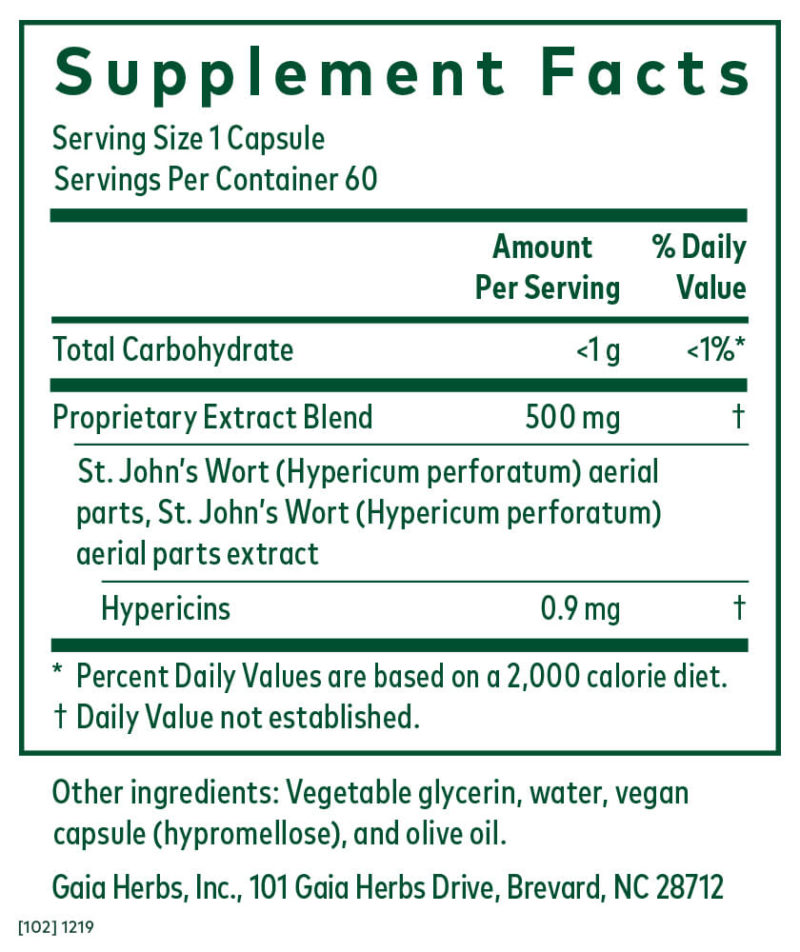 Gaia St. John's Wort 60 Ct. - Image 2